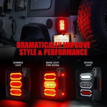 M0333: M.T.C Canada LED Tail Lights for Jeep Wrangler JK JKU 2007-2018, w/Turn Signal & Back Up Brake Light,Clear Lens Red Lamps Assembly
