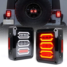 M0333: M.T.C Canada LED Tail Lights for Jeep Wrangler JK JKU 2007-2018, w/Turn Signal & Back Up Brake Light,Clear Lens Red Lamps Assembly