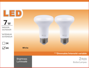 (Pack of 24 )M0448 LED BR20 Bulb 7W,Dimmable 700Lm,6000K Cool White,CUL Certified