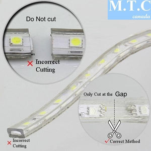 M0003 ( 6000K ) Cool White : LED Rope Light 25M Roll Outdoor/Indoor Use 6000K Cool White With 110V Flat Wall Plug