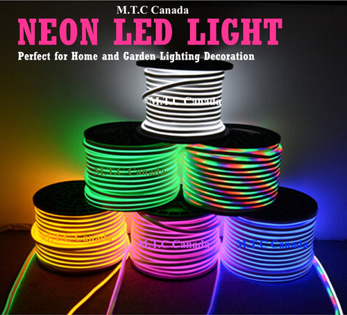 M0367 :M.T.C Canada LED Neon Rope Light 25M(82.5 Feet) Roll Direct Line Voltage 110V  ( LED Neon Rope Light) (RGB With IR Remote Controller)