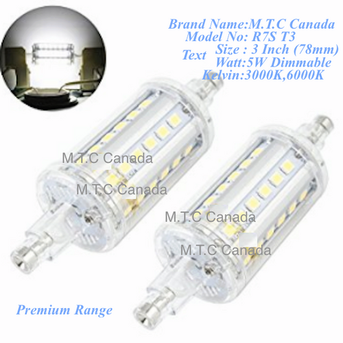 (Pack of 10 ) M0289 LED R7S Light,3 inch/78mm Led Tube,5W,6000K Dimmable Cool White,Pack of 10 Pcs