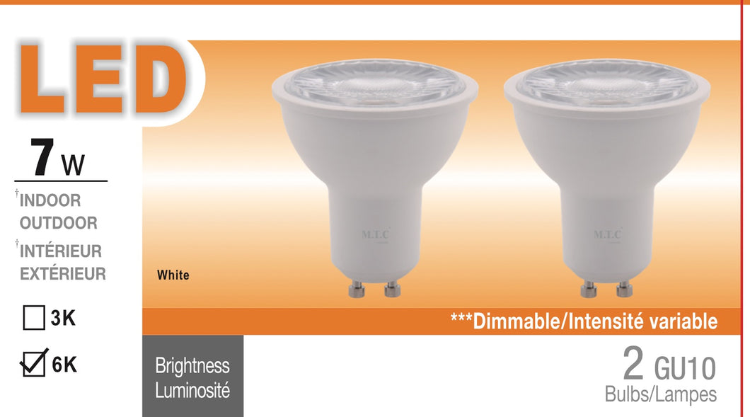 (Pack of 24 Piece 6K ) M0556 : Led GU10 Bulb 7W,Dimmable 700 lumens,6000K,Cool White,Long Life Time CUL  Certified,