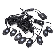 (8 Pods ) M0383:M.T.C Canada RGB LED Rock Lights Multicolor Neon LED Light Kit w/Bluetooth Controller, Timing, Flashing, Music Mode for Underglow Off Road Truck SUV