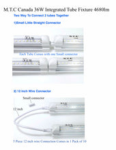 (Pack of 4 )M0254:LED T8 4 Feet Integrated Tube Light Fixture Linkable36W 4680lm(130lm/W) 4000K CETL Certified Double Row Can Be Link Together Up to 4 Piece