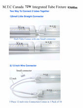 M0507: (Pack of 20 Piece ) 8 Feet LED T8 8 Feet Integrated Tube Light Fixture Linkable 72W 9360lm(130lm/W) 6000K CETL Certified Double Row Can Be Link Together Up to 4 Piece For Sale