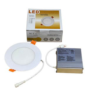 M0510 : 24 Pack LED 4 inch slim panel light Round, Dimmable, 9W,Luminous-810LM, 6000K CETL Cert