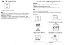 M0424:LED Wall Pack Semi Cut Input Voltage 100-277V Black Housing CUL Certified Outdoor Use Waterproof IP65 60W 8400lm 6000K With Photocell Sensor CUL Certified