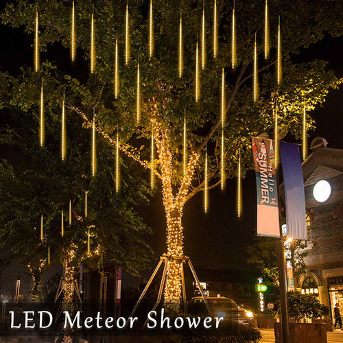 (Pack of 3 Set ) x10 Feet = 30 Feet Extendable M0579 3K : Meteor Shower Lights Outdoor,Waterproof Meteor  50CM 10 Tubes 540 LED