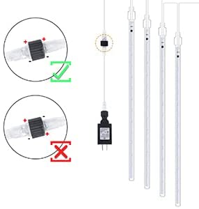 (Pack of 3 Set ) x10 Feet = 30 Feet Extendable M0579 6K : Meteor Shower Lights Outdoor,Waterproof Meteor  50CM 10 Tubes 540 LED