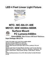 Pack of 10 M0151 /6K ( Independent Series ) :M.T.C Canada LED T8 4 Feet Purification Fixture /LED Shop Light Linear 40W 6000K 4400Lm Tube Light Fixture CETL