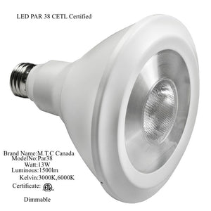 Led Par 38 Bulb 13W,1550lm,3000K Warm White,Dimmable,CETL,Pack of 24 Pieces