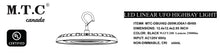 1 Piece (200W 120VAC):M0658 : M.T.C Canada LED High Bay Light Linear UFO Series 200W 25,000lm 6000K CUL Cetified Input 120VAC