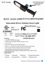 M0209:LED Street Light 150W 6000K, 21,000 lumen, AC 100-347VAC with Photocell 120° Beam Angle, IP65, Integrated Street Light for Straight/Round Pole with Slip On Filter Bracket CUL Certified