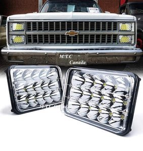 M0210 : Head Light series( No Mounting Bracket Included) LED Head Light 4x6 45W 6000K Hi/Low Off Road DOT Approved  Pack of 2 Pcs
