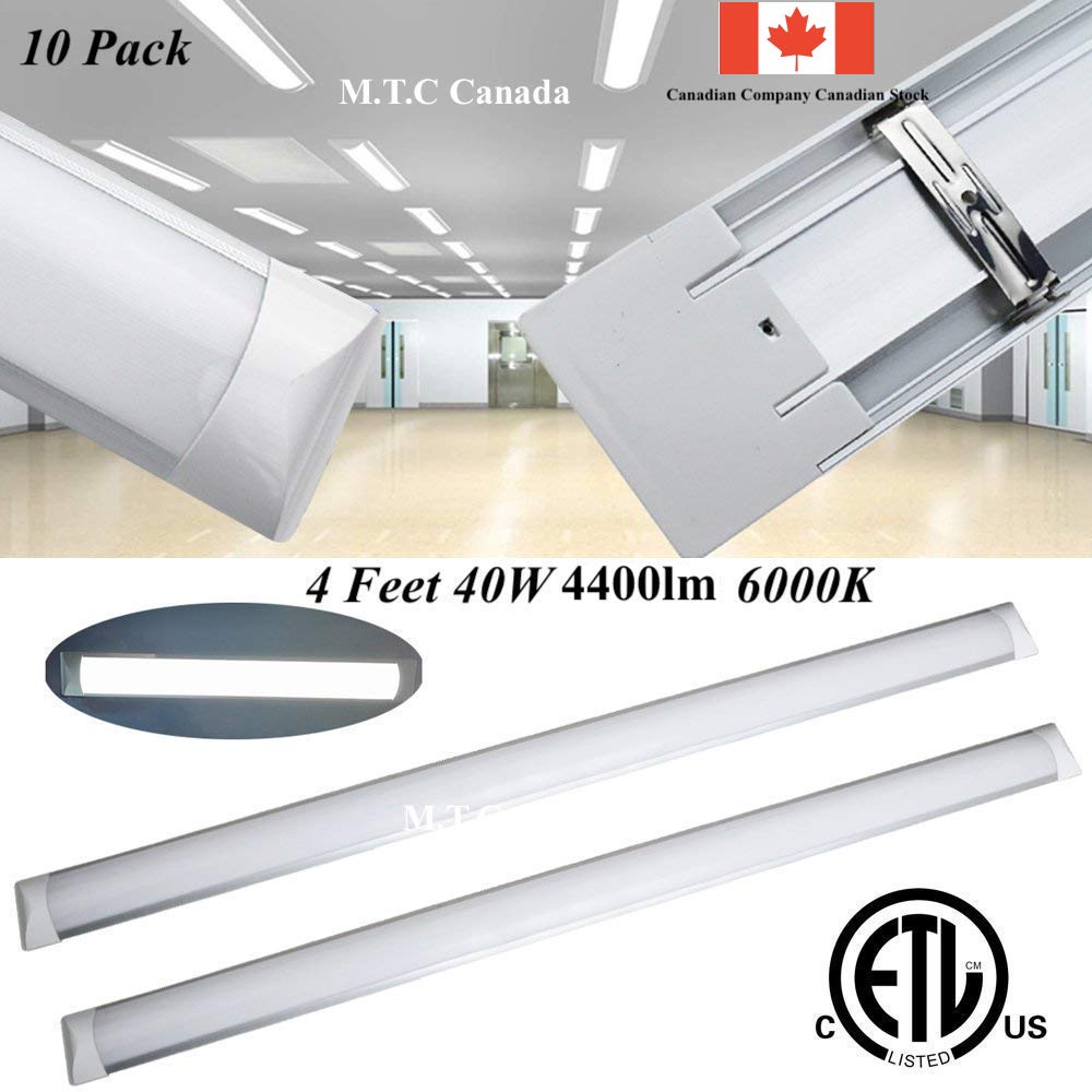 Pack of 10 M0151 /6K ( Independent Series ) :M.T.C Canada LED T8 4 Feet Purification Fixture /LED Shop Light Linear 40W 6000K 4400Lm Tube Light Fixture CETL