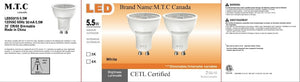 M0004 : Led GU10 Bulb 5.5W,Dimmable 600lm,3000K,Warm White,Input Voltage-120VAC ,CETL App,Pack of 24 Pieces