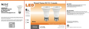 M0002: LED Par 20 Bulb 6W,660lm,6000K Cool White,Dimmable,CETL,Pack of 24 Pieces