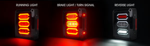 M0333: M.T.C Canada LED Tail Lights for Jeep Wrangler JK JKU 2007-2018, w/Turn Signal & Back Up Brake Light,Clear Lens Red Lamps Assembly
