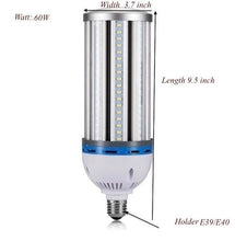 LED Corn Light Bulb 60W, 6600lm,6000K Cool White with E39/E40 Holder,