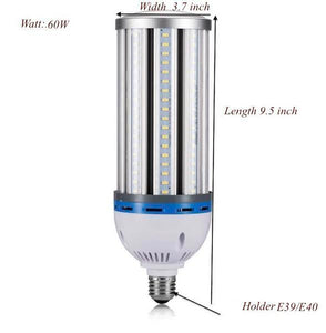 LED Corn Light Bulb 60W, 6600lm,6000K Cool White with E39/E40 Holder,