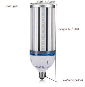 LED Corn Light Bulb 80W, 9000lm,6000K Cool White with E39/E40 Holder,