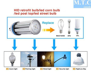 LED Corn Light Bulb 60W, 6600lm,6000K Cool White with E39/E40 Holder,