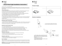 M0463: M.T.C Canada Smart LED floodlight RGB changeable controlled by APP 50W IP65 Waterproof Black Housing CETL Certified