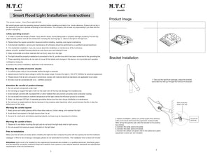 M0463: M.T.C Canada Smart LED floodlight RGB changeable controlled by APP 50W IP65 Waterproof Black Housing CETL Certified