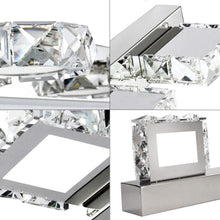 M0563 : M.T.C Canada Square Crystal LED Vanity 24 Inch LED Bath Vanity Wall Mounted Bathroom Fixture Input Voltage 120VAC 20W Triac Dimmable 3CCT(3000K/4500K/6000K ) Change Colour With Button CETL