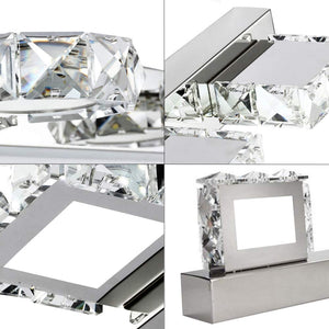 M0563 : M.T.C Canada Square Crystal LED Vanity 24 Inch LED Bath Vanity Wall Mounted Bathroom Fixture Input Voltage 120VAC 20W Triac Dimmable 3CCT(3000K/4500K/6000K ) Change Colour With Button CETL