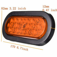 M0598: M.T.C Canada 22LED 6" Oval Truck Trailer Stop Turn Tail Brake Lights, Backup Light w/Grommet Red Waterproof(Pack of 4 Pcs)