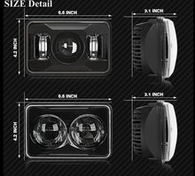 (1 Pair )M0527 : LED Low Beam Headlights for High Way Truck DOT Approved 60W 6000K 4x6 Led Headlights Rectangular Pack of 2