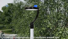 M0655: LED Garden Post Light / LED Street Light With Photocell Sensor Input 100-277VAC , Switch Power with Button 150W/120W/100W And CCT Change 4K/6K CUL Certified