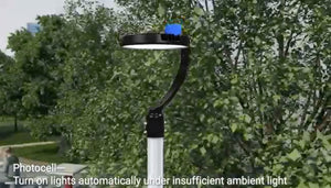 M0655: LED Garden Post Light / LED Street Light With Photocell Sensor Input 100-277VAC , Switch Power with Button 150W/120W/100W And CCT Change 4K/6K CUL Certified