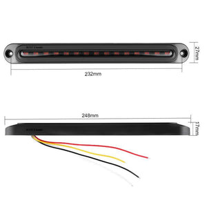 (4 Pack Of ) M0596 :M.T.C Canada Yellow+Red LED Car Truck DRL Light Bar Brake Rear Turn Signal Stop Tail Strip( Pack of 2 Pcs)