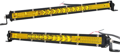 M0502 LED Bar Single Row 15 inch 60W Yellow Light Combo 6000lm , IP65 Water Proof CE, ROHS  (Pack Of 2 Piece 60W Yellow Light )