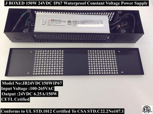 M0443 :LED Constant Voltage Power Supply With J BOX 150W 24VDC Supply Waterproof IP67  Transformer Outdoor/Indoor Constant Voltage CETL