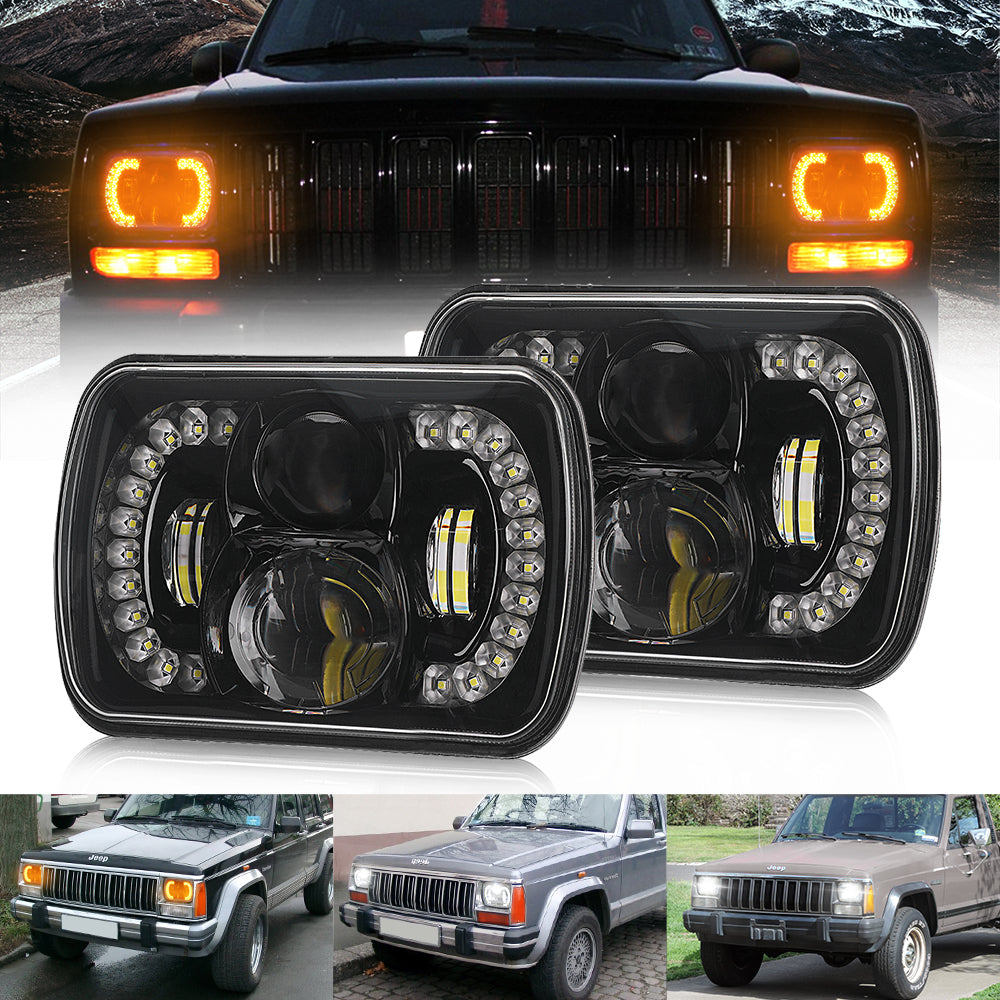 M0532 :M.T.C Canada LED 5x7/7x6 Head light 60W 6000lm Hi/Low And DRL 6000K and Turn Amber DOT Approved Replacement For H6064