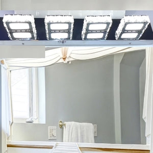 M0563 : M.T.C Canada Square Crystal LED Vanity 24 Inch LED Bath Vanity Wall Mounted Bathroom Fixture Input Voltage 120VAC 20W Triac Dimmable 3CCT(3000K/4500K/6000K ) Change Colour With Button CETL