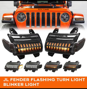 M0526 : LED Fender Flare Light Side Markers Turn Signal for Jeep Wrangler JL Gladiator Rubicon Sahara
