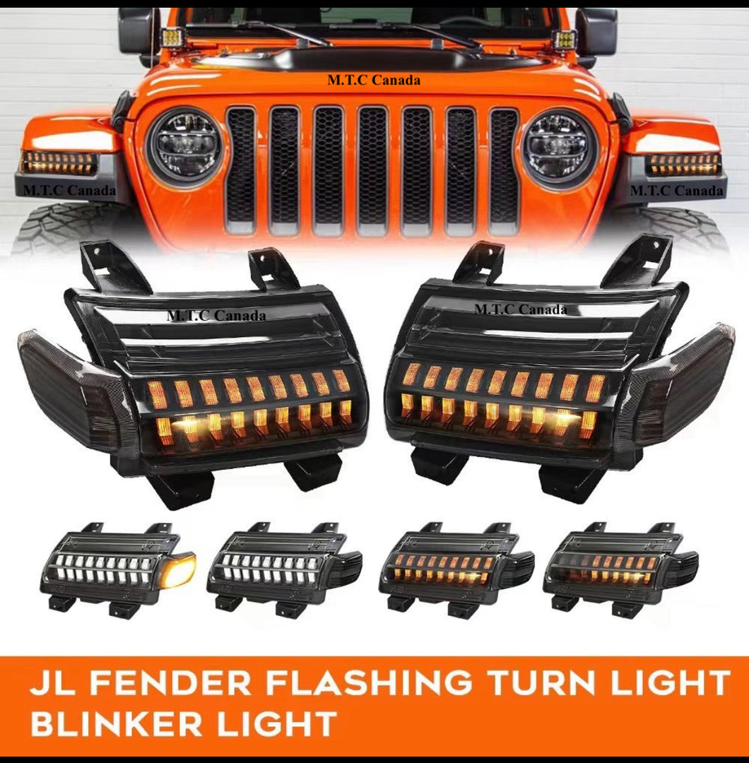 M0526 : LED Fender Flare Light Side Markers Turn Signal for Jeep Wrangler JL Gladiator Rubicon Sahara