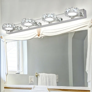 M0562 : M.T.C Canada Round Crystal LED Vanity 24 Inch LED Bath Vanity Wall Mounted Bathroom Fixture Input Voltage 120VAC 20W Triac Dimmable 3CCT(3000K/4500K/6000K ) Change Colour With Button CETL
