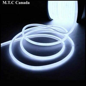M0432 / Blue 25M : LED Rope Light 360 Degree Neon 25M Roll 2835 SMD 120V 120 LED/M Outdoor /Indoor Use IP66 With 110V Flat US Wall Plug+ 20 Pcs Holding Clip