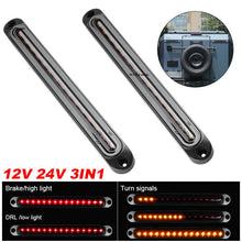 (4 Pack Of ) M0596 :M.T.C Canada Yellow+Red LED Car Truck DRL Light Bar Brake Rear Turn Signal Stop Tail Strip( Pack of 2 Pcs)