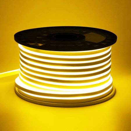 M.T.C Canada LED Neon Rope Light 25M(82.5 Feet) Roll Direct Line Voltage 110V 120LED/M Outdoor And Indoor Use IP66 , Warm White Colour 3000K ,