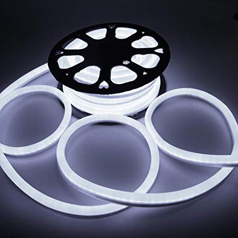 M0360 M.T.C Canada LED Neon Rope Light 25M(82.5 Feet) Roll Direct Line Voltage 110V 120LED/M Outdoor And Indoor Use IP66 , Cool White Colour 6000K
