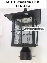 M0459 : M.T.C Canada LED Post Light 12W 1500lm IP65 Waterproof Outdoor CCT Changeable With Button 3000K/4500K/6000K Input Voltage 120VAC CETL Certified For Sale