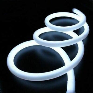 M0432 / Blue 25M : LED Rope Light 360 Degree Neon 25M Roll 2835 SMD 120V 120 LED/M Outdoor /Indoor Use IP66 With 110V Flat US Wall Plug+ 20 Pcs Holding Clip