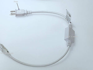 M0470/50M : LED Rope Light 50M (165 Ft) 2835 SMD 120LED/M 120V Outdoor &Indoor Use IP66 With 110V Flat US Wall Plug connector